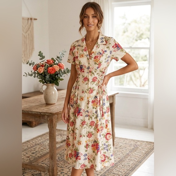 Jennifer James Dresses & Skirts - Vintage jennifer james floral dress 100% Rayon size 8 made in oman.